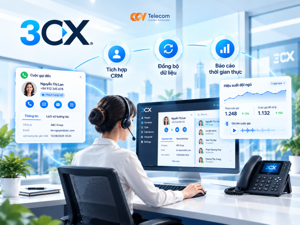 Tìm hiểu tổng đài 3CX và những lợi ích nổi bật cho doanh nghiệp như tích hợp CRM, quản lý cuộc gọi, làm việc linh hoạt và tối ưu hiệu suất.