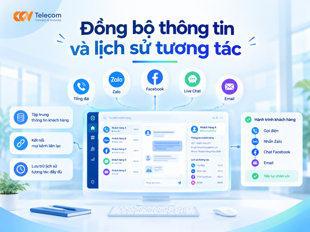 Thay vì để mỗi kênh hoạt động độc lập, Omni-Channel Contact Center kết nối các điểm tiếp xúc với khách hàng trên cùng một hệ thống. Nhân viên có thể tiếp nhận và xử lý tương tác từ nhiều kênh mà không phải liên tục chuyển đổi giữa các nền tảng.